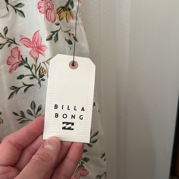 BILLABONG BACK AT IT FLORAL LINEN PANTS: WHITE: NWT: SZ 31 - Picture 5 of 7